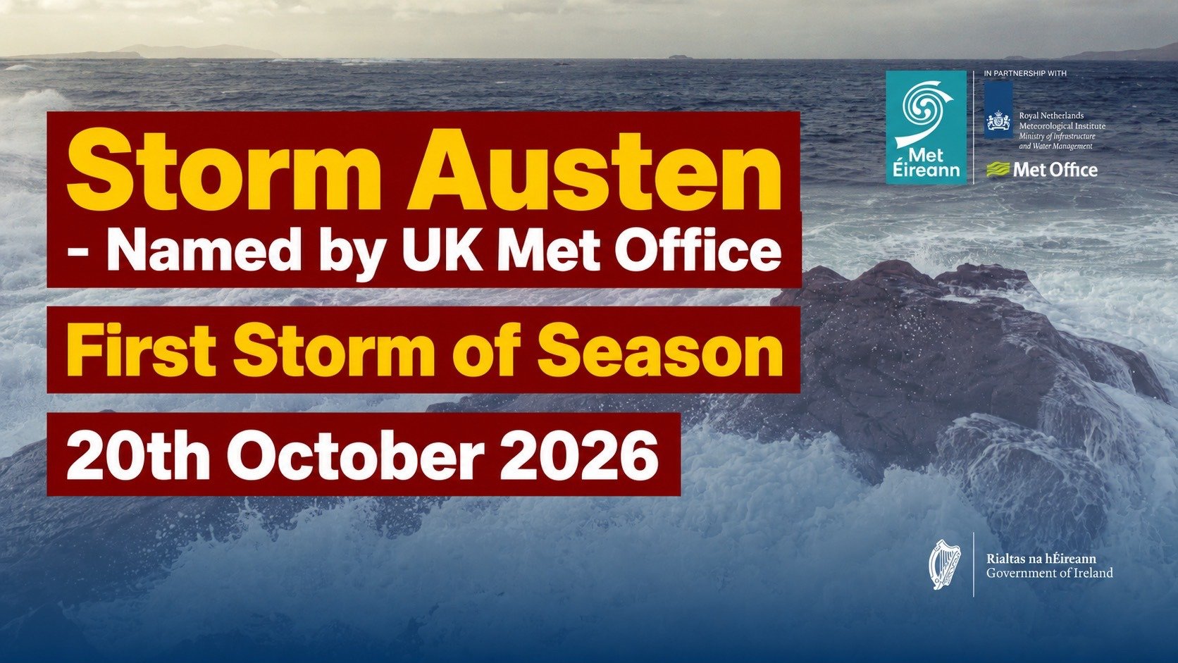 Met Éireann Issues Status Yellow Rain Warning for Ireland Ahead of Storm Austen