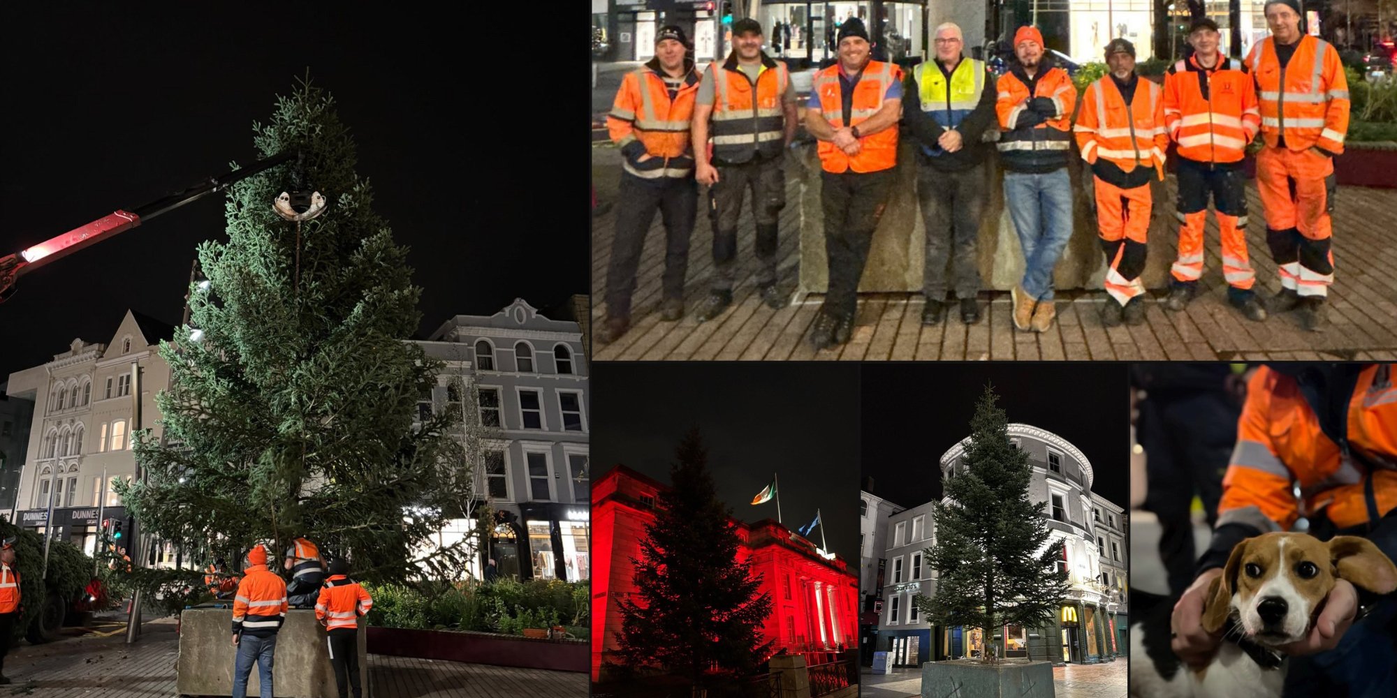 Cork City Council Crews Work Overnight to Bring Christmas to the City